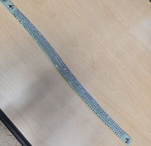 Swarovski Crystal-Embellished Mint Leather Bracelet